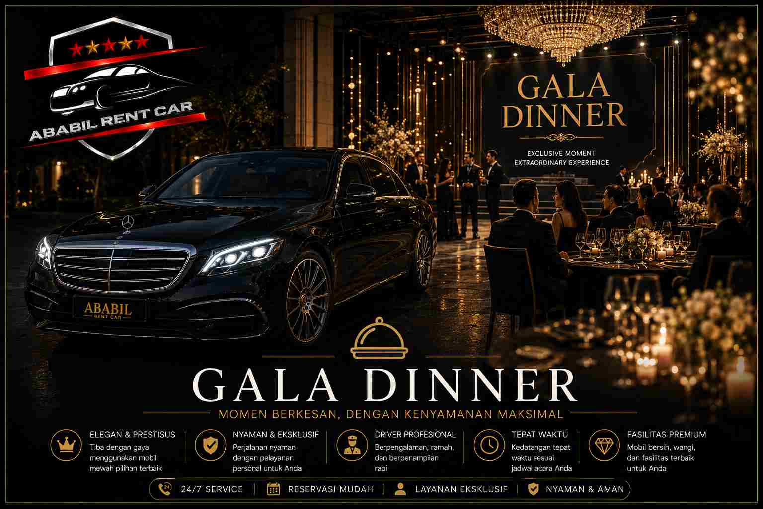 sewa mobil mewah untuk acara gala dinner