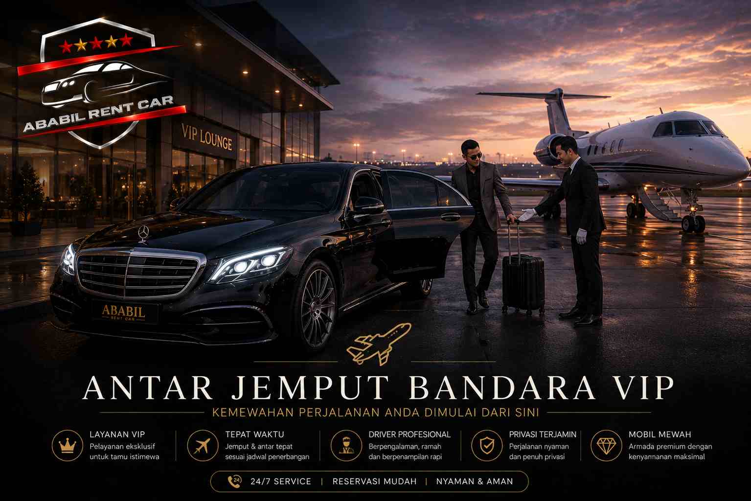 sewa mobil mewah untuk antar jemput bandara vip